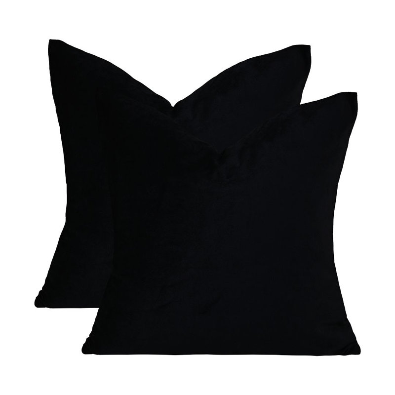 Matte Velvet Cushion Cover - 1 Pc, 30cm x 30cm, Black