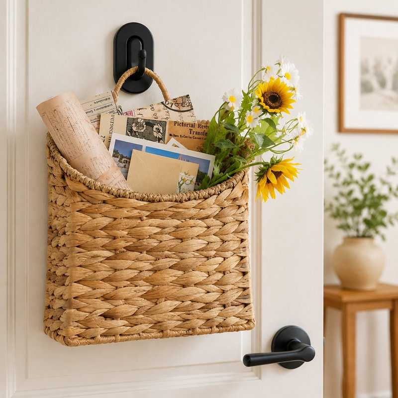 Handwoven Gourd Grass Hanging Basket Wall Organizer
