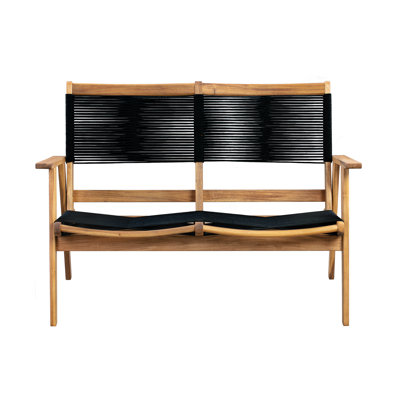 Balkene Home Kingsmen Loveseat Bench ,Mid Century Wooden Bench,Solid Wood Construction ,Warm Teak Tones by PatioSense