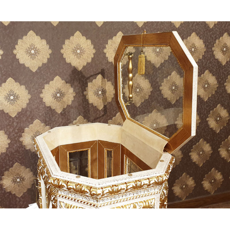 Infinity Luxury Trolley Bar With Brass Accents, Ivory Gold
