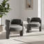 Chaise d'appoint demi-tonneau Mid-Century moderne (ensemble de 2, gris)-788090632