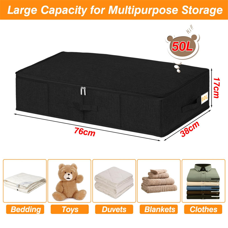 Brayden Studio Fabric Underbed Storage