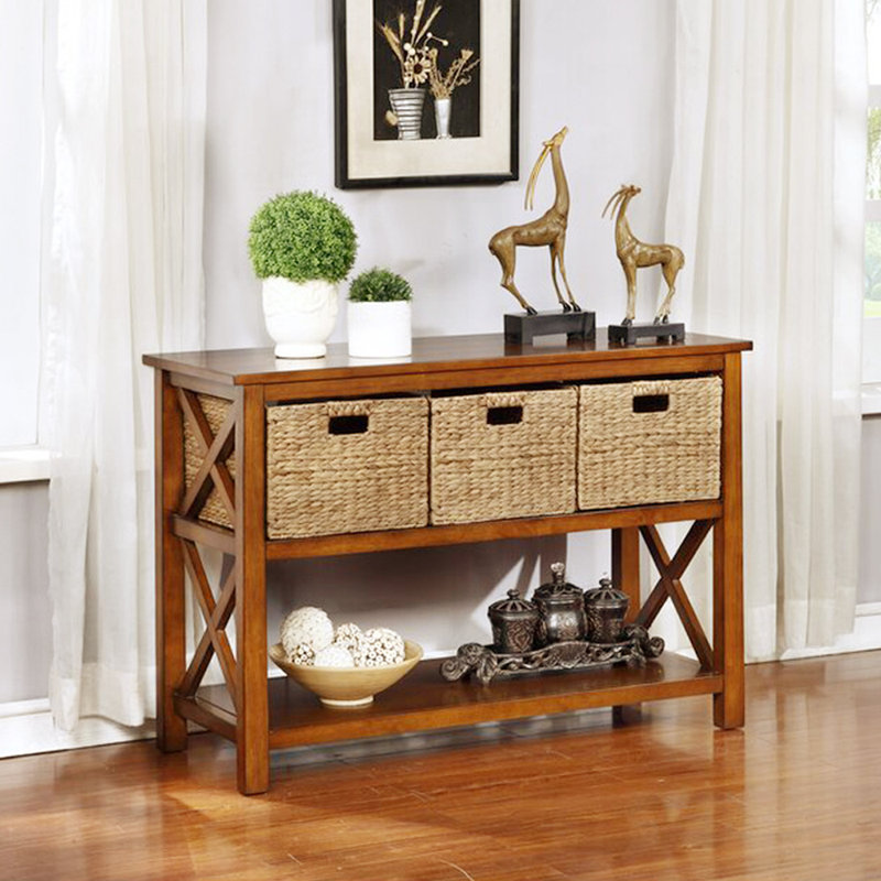 Rectangular Natural Water Hyacinth Hand Woven Rattan Wicker Storage Basket Set with Iron Wire Frame, 4