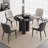 39.37" Modern Round Black Dining Table Set with 4 Chairs for Kitchen, Bar, Living Room, Small Space-374086775-374086740