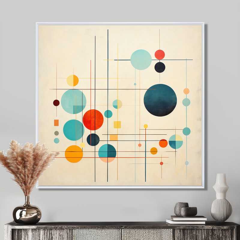 Syncronicities Midcentury Elegant Retro Art - Abstract Midcentury, reproduction d'art sur toile, H 16 po x l 16 po x P 1 po