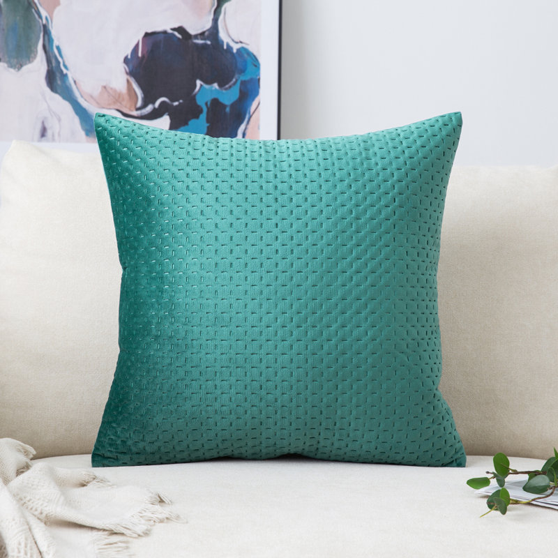 Coussin Ultrasonic square print, Bleu sarcelle