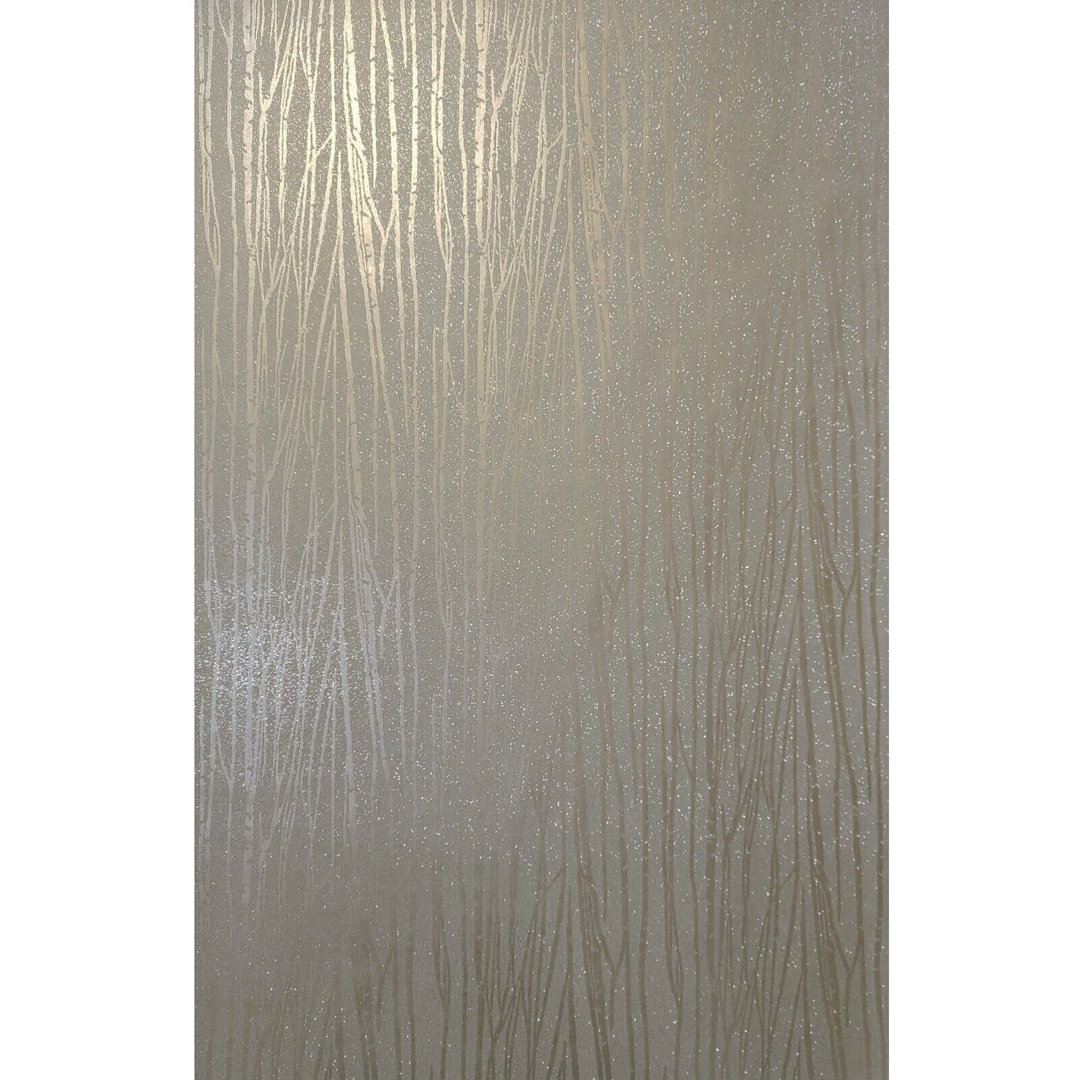 Heideliese Zebra Lines Glassbeads Sparkle Glitter Bronze Metallic Wallpaper 3D Orren Ellis