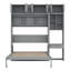 Lit escamotable mural avec bureau, armoire supérieure et tablettes de rangement, lit pliable peu encombrant-473577602-473577631