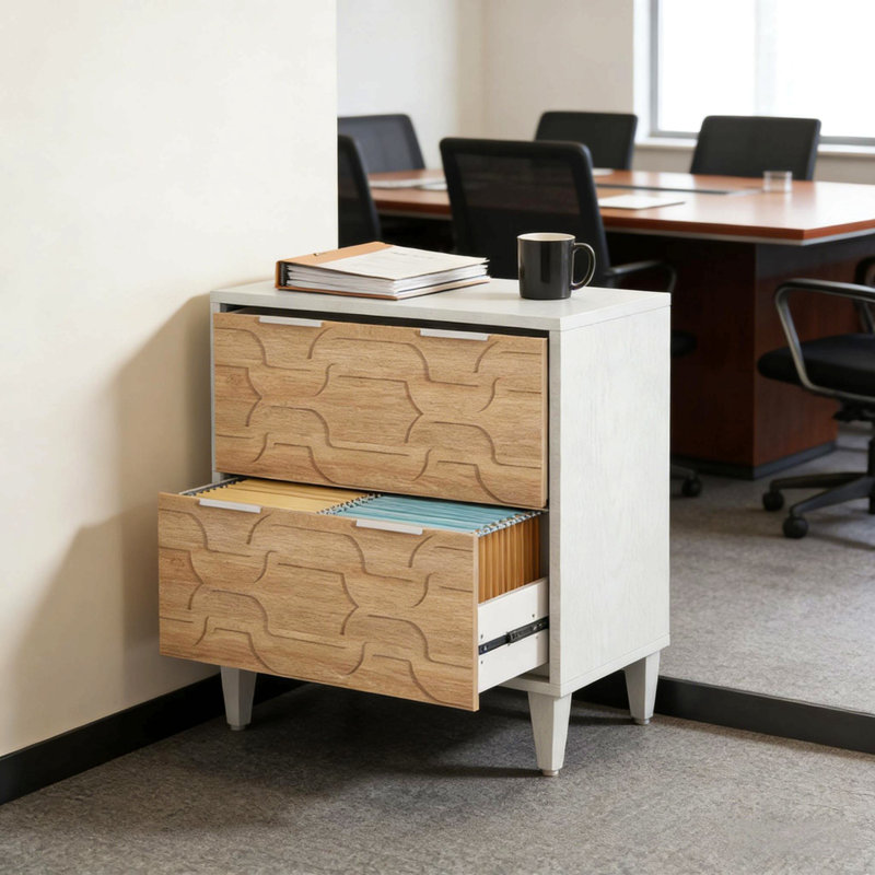 Armoire de rangement en bois, classeur avec tiroir