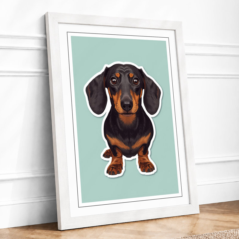 Dachshund Portrait Modern - Print, A3 - 42.0 x 29.7 cm, White