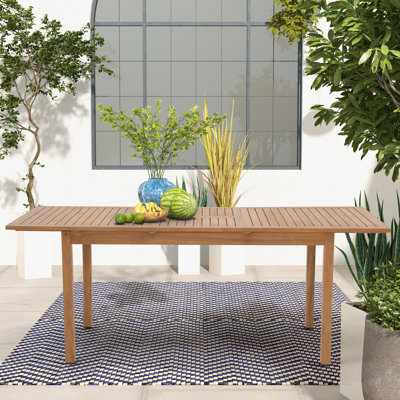 Adriti Rectangular Extendable 59.1'' L x 35.4'' W Outdoor Dining Table