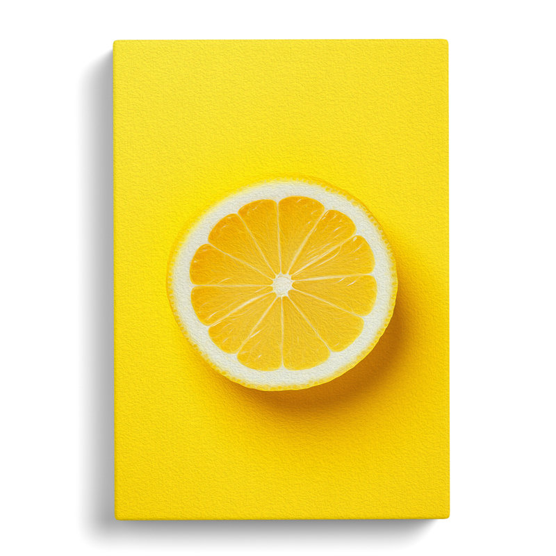 Sliced Lemon Minimalism - No Frame Print, 76cm H x 50cm W x 3cm D