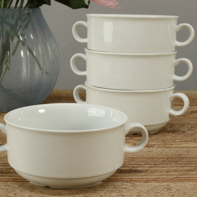 BIA Cordon Bleu Set Of 4, Cream Soup, 4.5", 12 Oz., White
