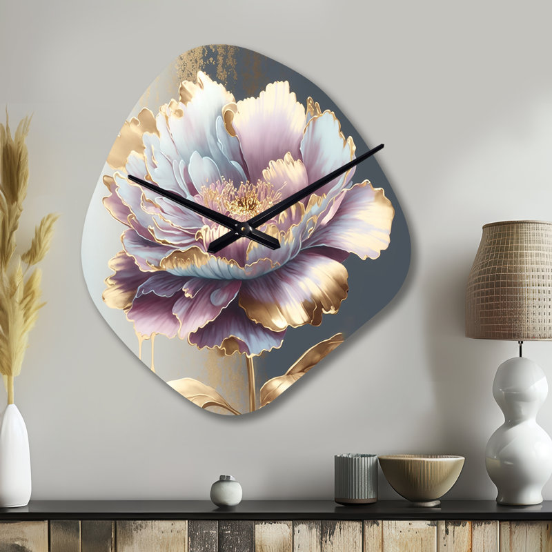 Horloge murale en forme de fleur mauve unique - fleur, Petit