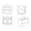 Meuble-lavabo gris avec lavabo mural 24 po - moderne, double tiroir pour un rangement efficace, girafe silencieuse, sans rangement supplémentaire, élégant