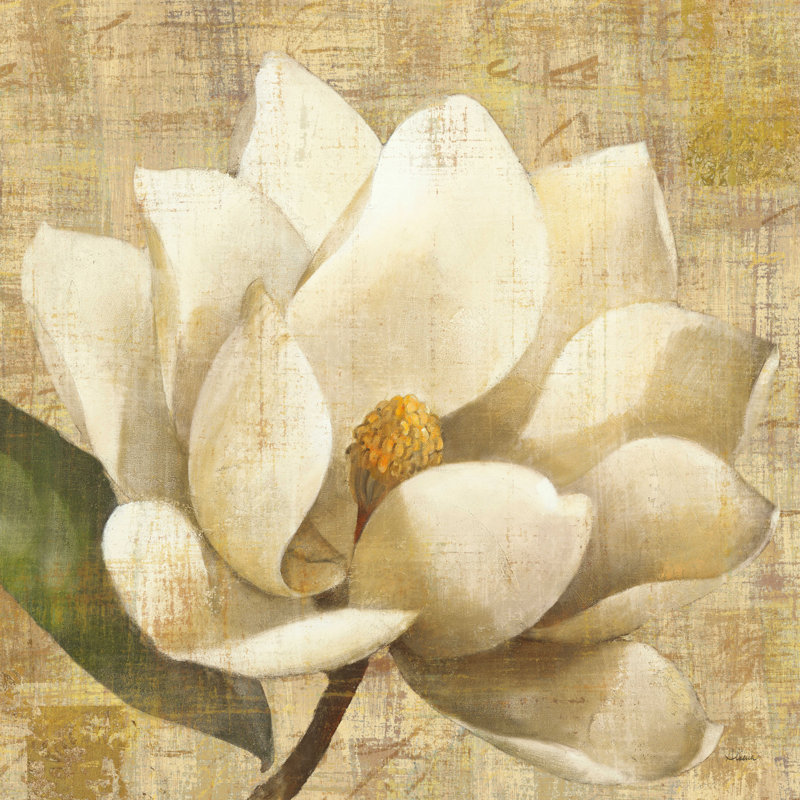 Fleur de magnolia sur scénario, H 12 po x l 12 po x P 1,25 po