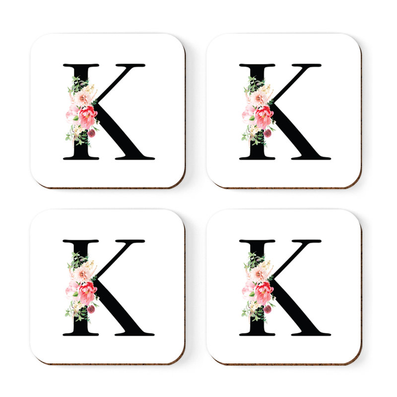 Sous-verre à motif floral rosé, K