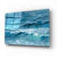 Art mural en verre épique «Deep Blue Sea» par Silvia Vassileva, 16 po x 12 po