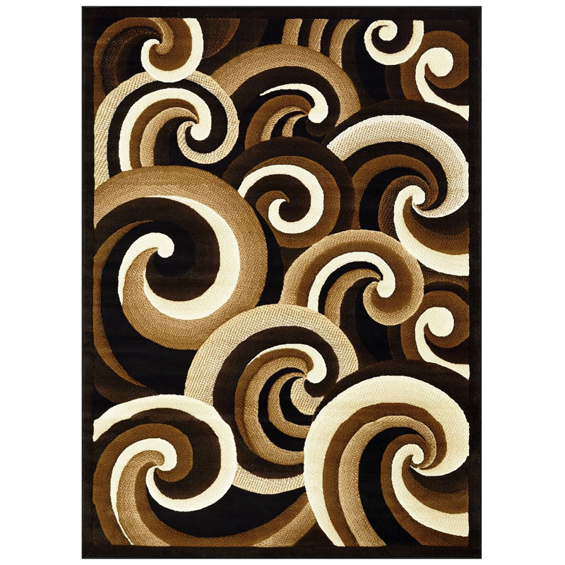 Tapis noir tissé à la machine Alilah