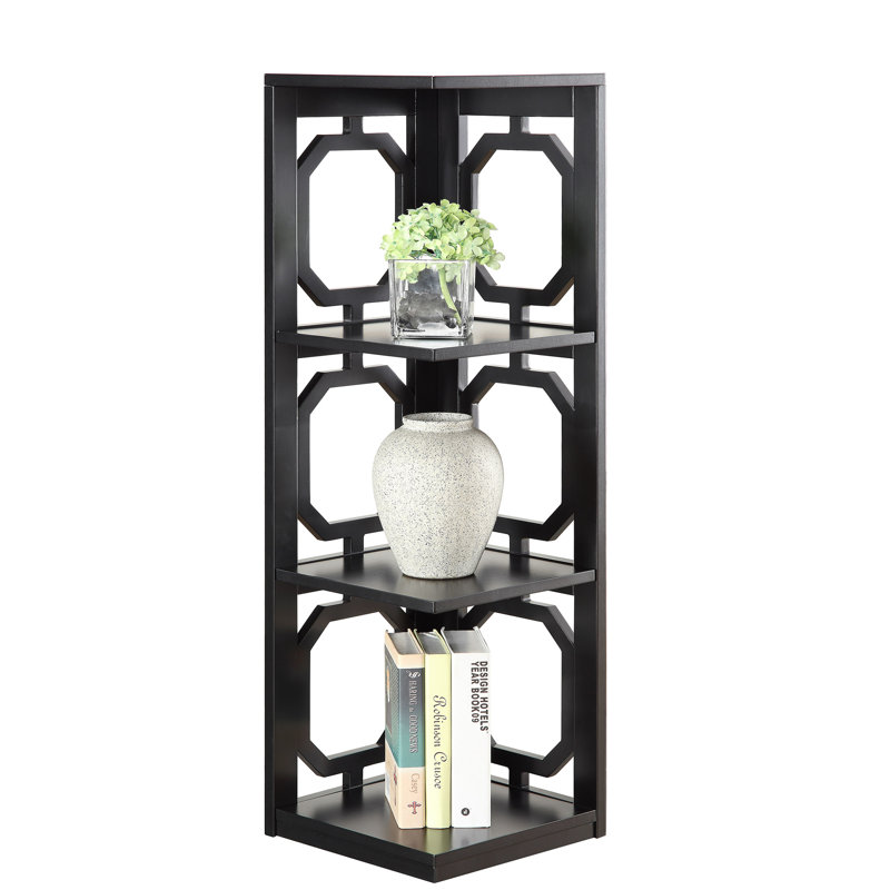 Rumbell Corner Bookcase, (3 Shelves) 39" H x 12" W x 12" D, Black
