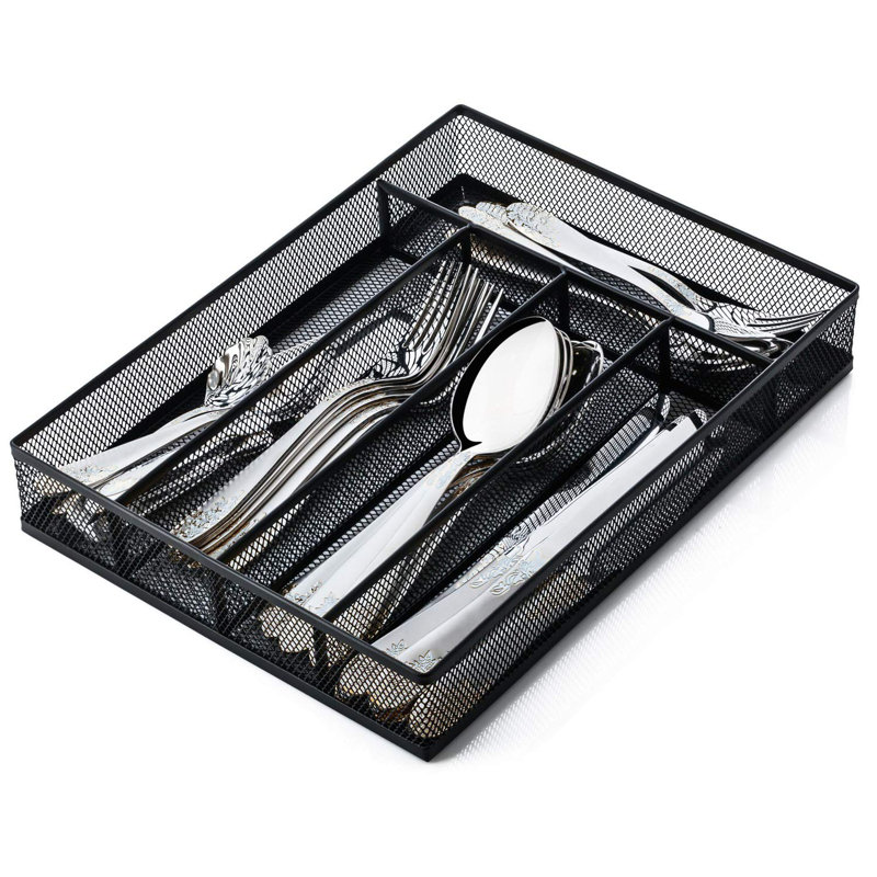 Cloison de rangement pour couverts et coutellerie (noir), Noir