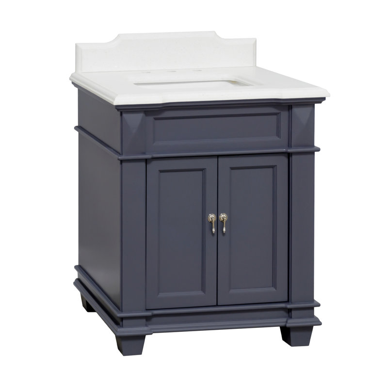 Ensemble de vanité simple de 30 po Aoibhin, Gris marine, Quartz