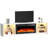 Jutin TV Stand for TVs up to 80" with Electric Fireplace Included-690978883