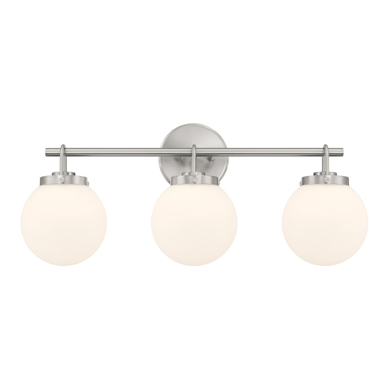 Ortesa 24" 3-Light Vanity, 10.5" H x 24" W x 6.5" D, 3 Lights, Nickel