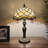 Bloomsbury Tiffany Table Lamp Beige Stained Glass Crystal Beans Included LED Bulb 12"W*12"D*21"H