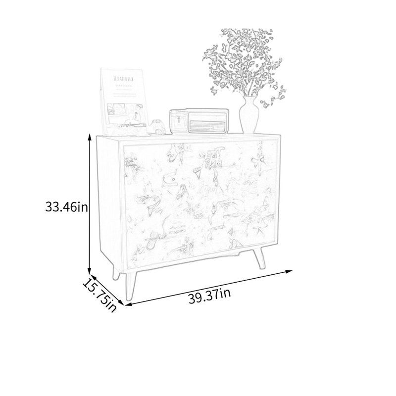 Elegant Walnut Storage Cabinet Large Capacity