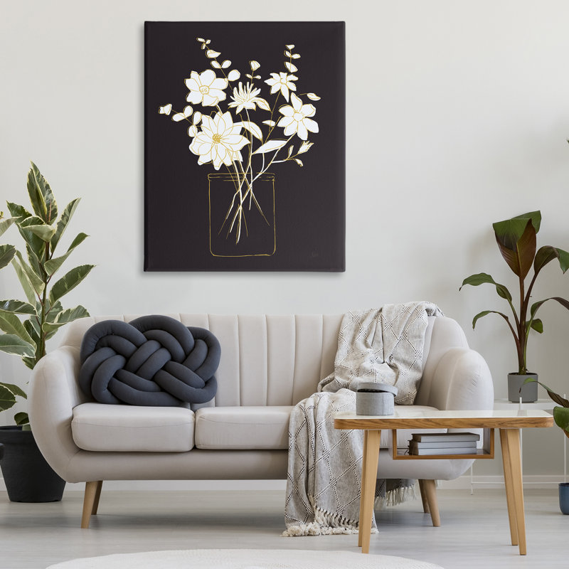 Art mural sur toile Classy Pot of Flowers par Nan, H 48 po x l 36 po