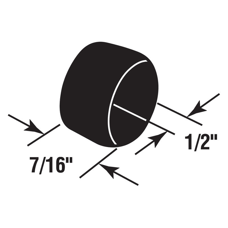 Prime-Line Rubber Bumper Tip, Replacement Tip, Fits Cast Stainless Steel Stops
