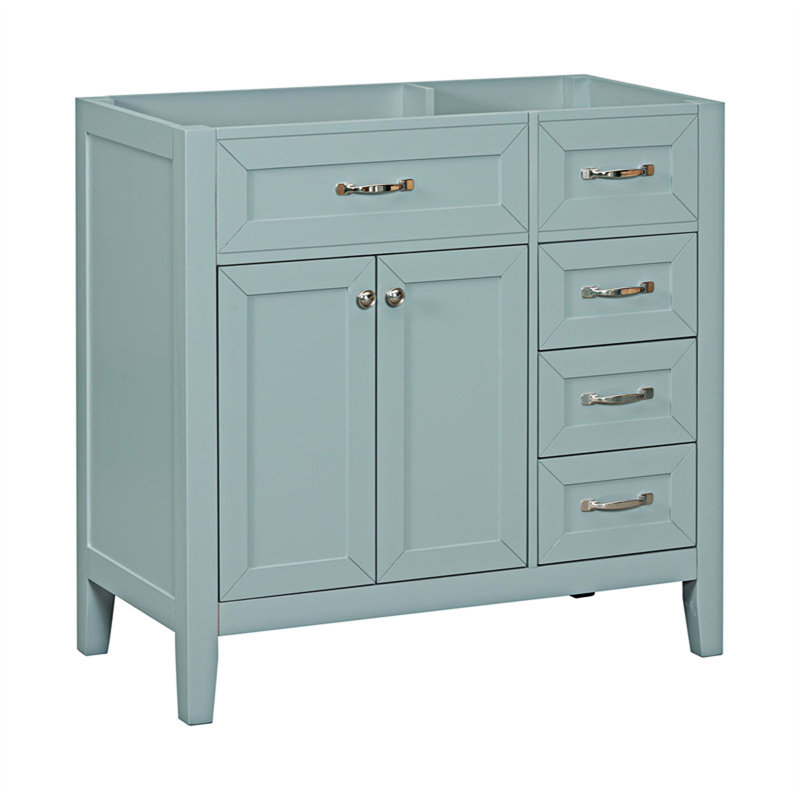 Base de meuble-lavabo avec tiroirs, Vert