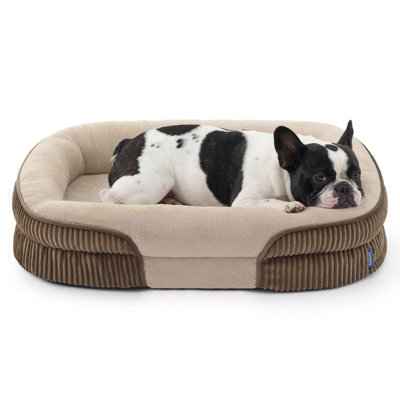 Bedsure Orthopedic Dog Beds Large Sized Dog - 360° Oval Bolster Large Dogs Bed for Senior Dogs with Waterproof Washable Cover, Big Comfort Pet Sofa Couch with Ultra-Soft Fleece