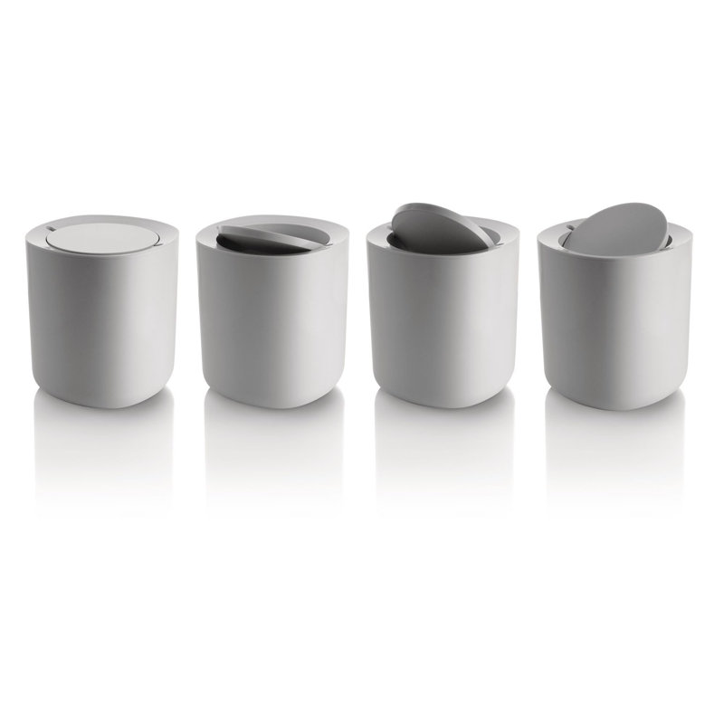 Minimalist White Plastic Bathroom Waste Bin