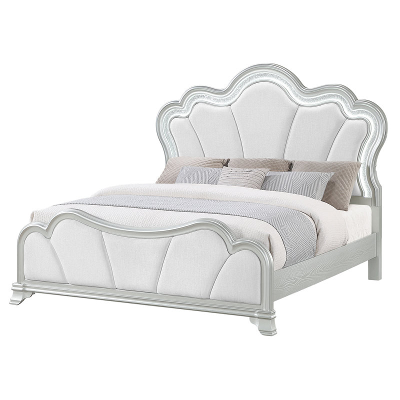 GRAND LIT ARGENT AURELIA AVEC DEL