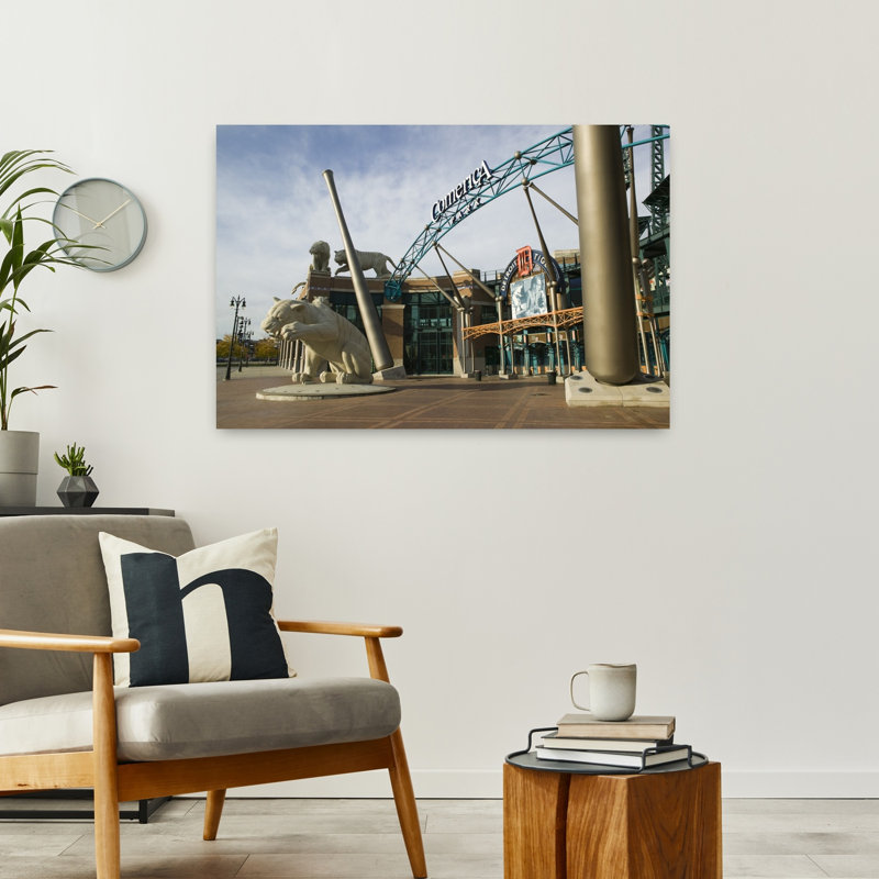 Home Of The Detroit Tigers Baseball Team Comerica Park Detroit Michigan USA by Walter Bibikow - Wrapped Canvas Print