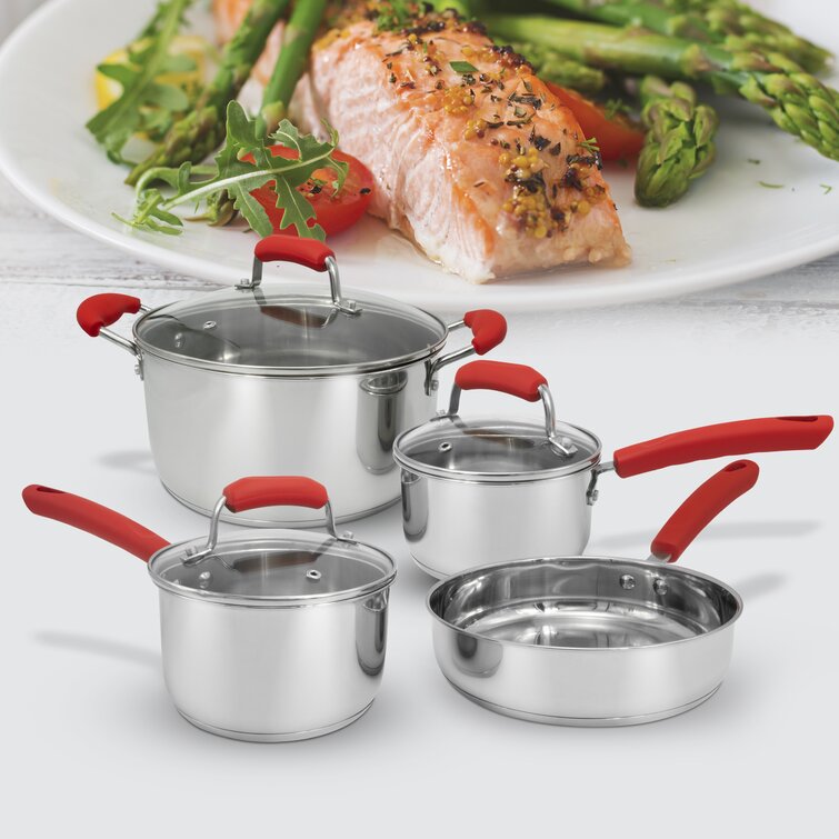 Heim Concept 12-Piece Induction Ready Stainless Steel Cookware Sets with Glass