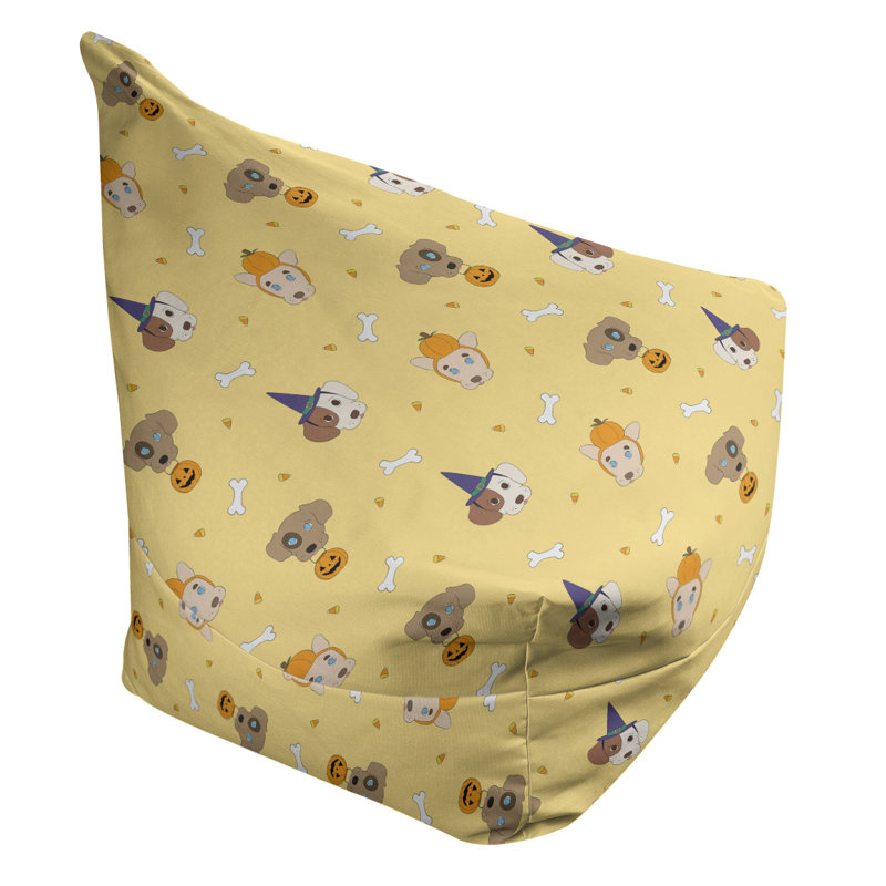 Bean Bag Chair & Lounger, 25" H x 27" W x 30" D, Yellow