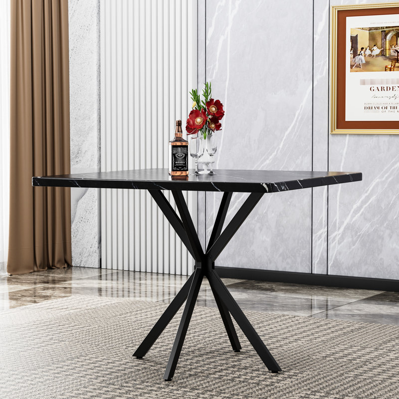 Table de salle à manger Mid Mid Century, Noir