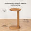 Veta Solid Wood C Shaped Side Table-618866157