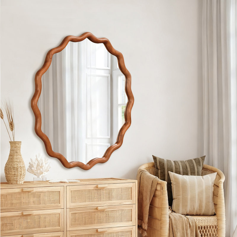 Miroir décoratif Wavy, Brun jaune, 36"