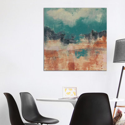 Teal Sky II by Jennifer Goldberger - Wrapped Canvas Painting