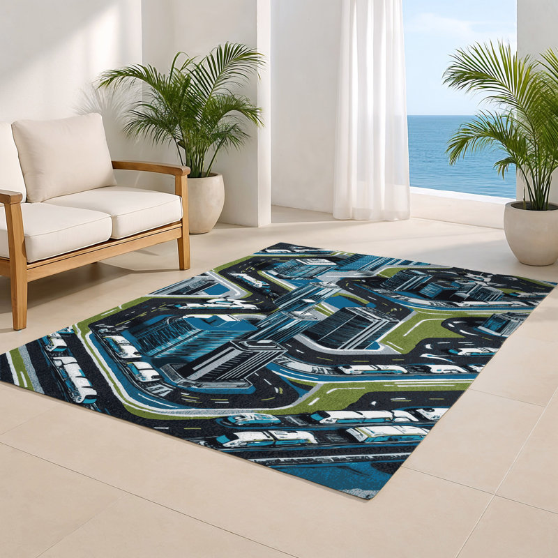 Tapis intérieur et extérieur gris Transport, Rectangulaire 2 pi x 3 pi