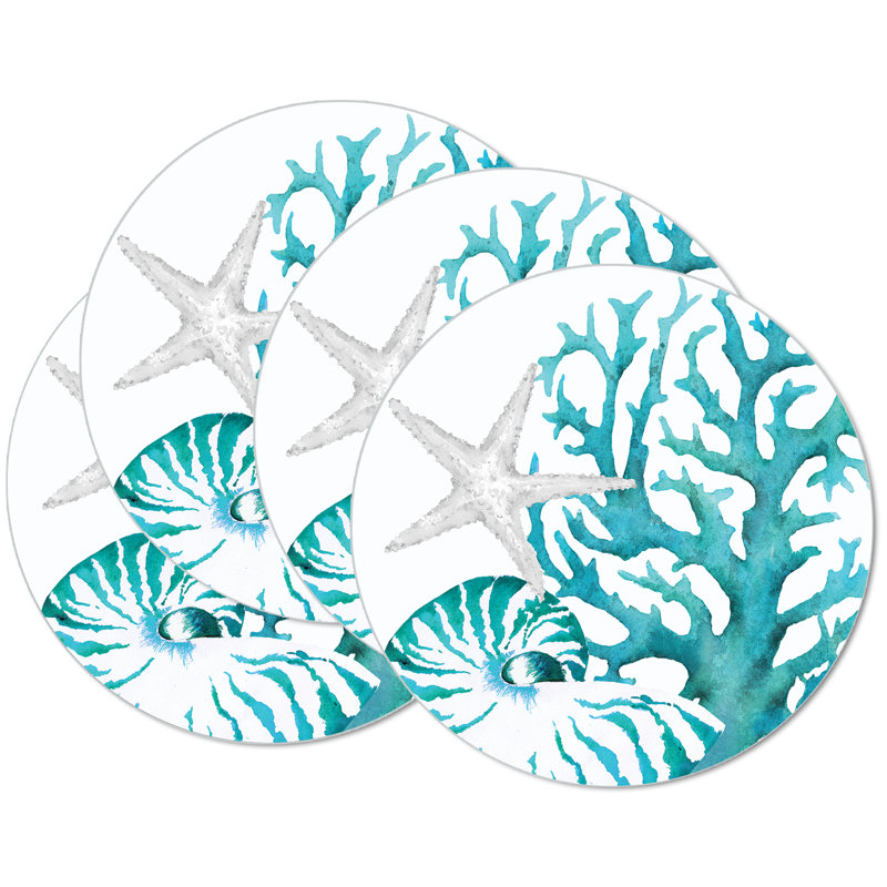Cublington Coral Life 4 Piece Reversible Placemat Set