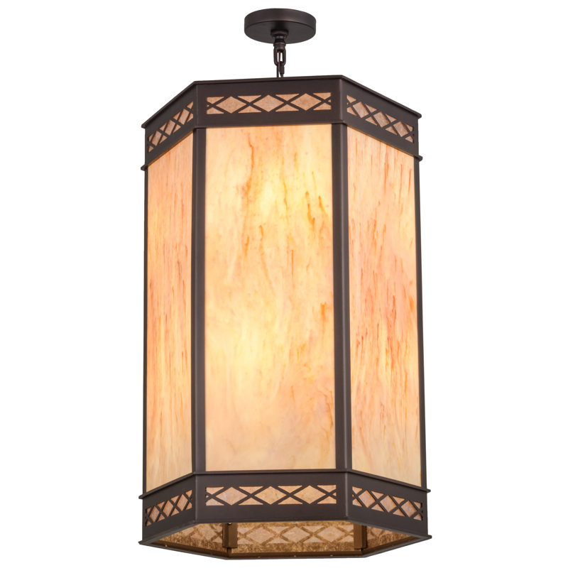 Estancia 172" Mahogany Bronze Glass Pendant Light