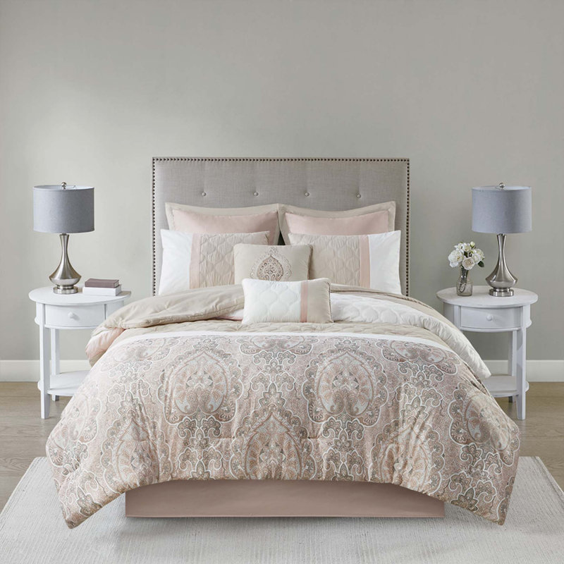 8 Piece Comforter Set, King Comforter + 6 Additional Pieces