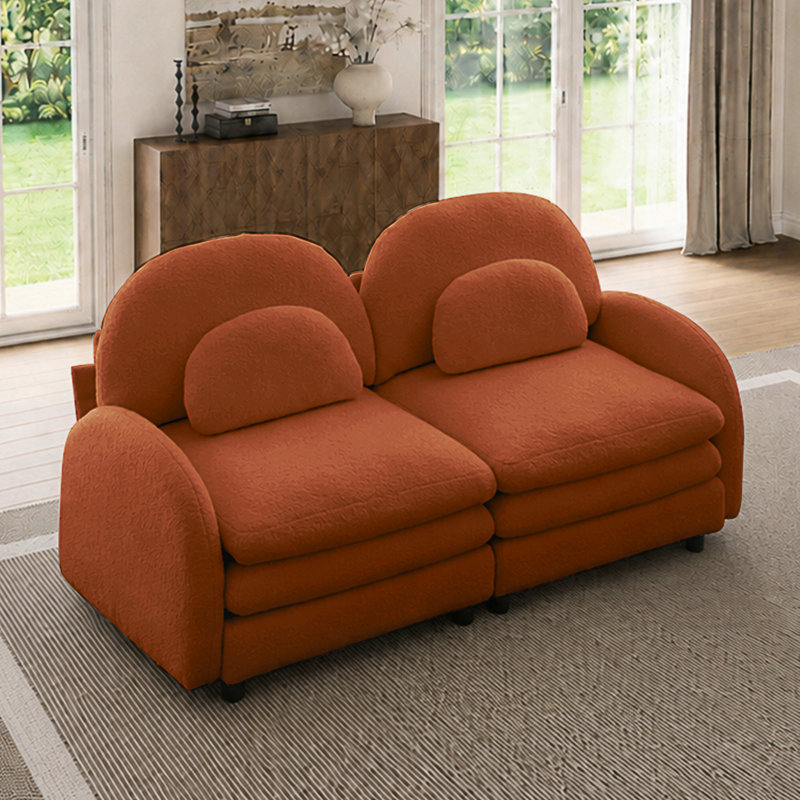 Canapé-lit Soft Cloud, Orange Teddy