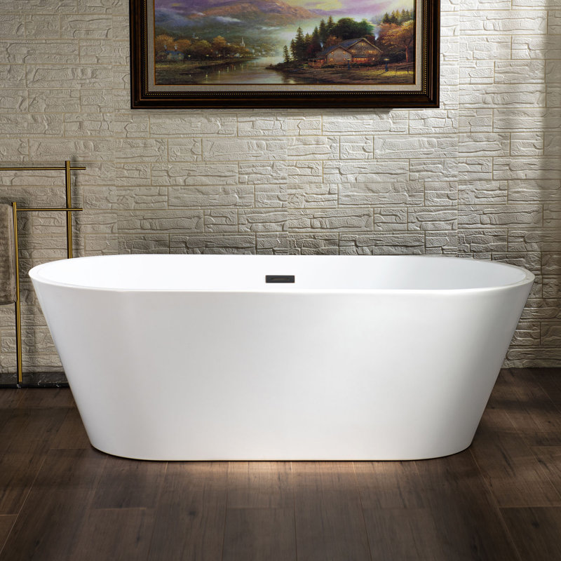 67'' x 31.5'' Freestanding Soaking Acrylic Bathtub, Oil Rubbed Bronze