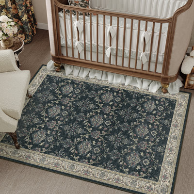  Tapis noir / brun Orihue pour le salon avec envers antidérapant